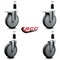 Service Caster 6'' Thermoplastic Rubber Swivel 1-3/8'' Expanding Stem Caster Set 2 Total Lock Brakes, 4PK SCC-EXTTL20S614-TPRB-2-S-2-138 - alternate 4